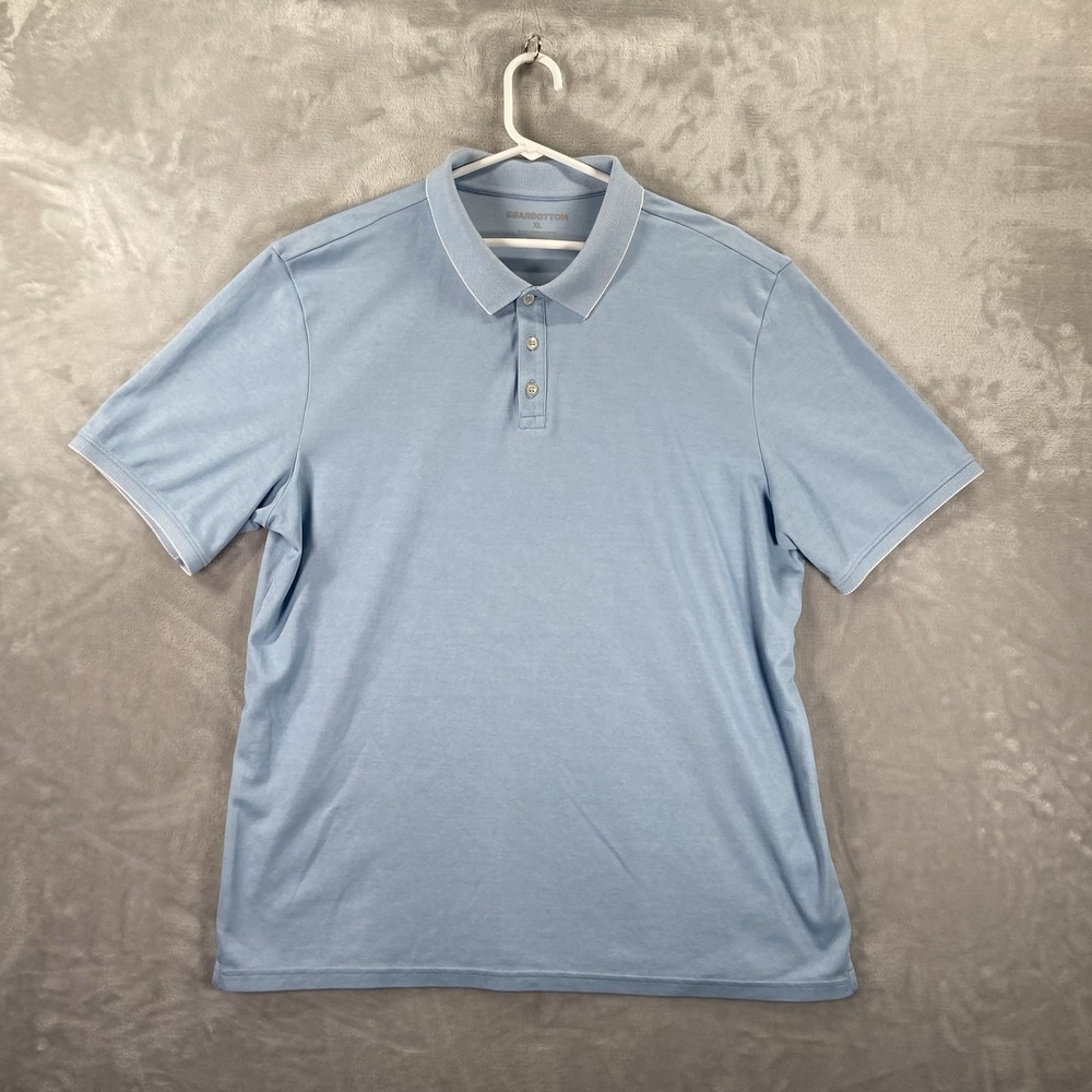 Bear Bottom Shirt Mens XL Polo Short Sleeve Blue Casual Travel Preppy Everyday